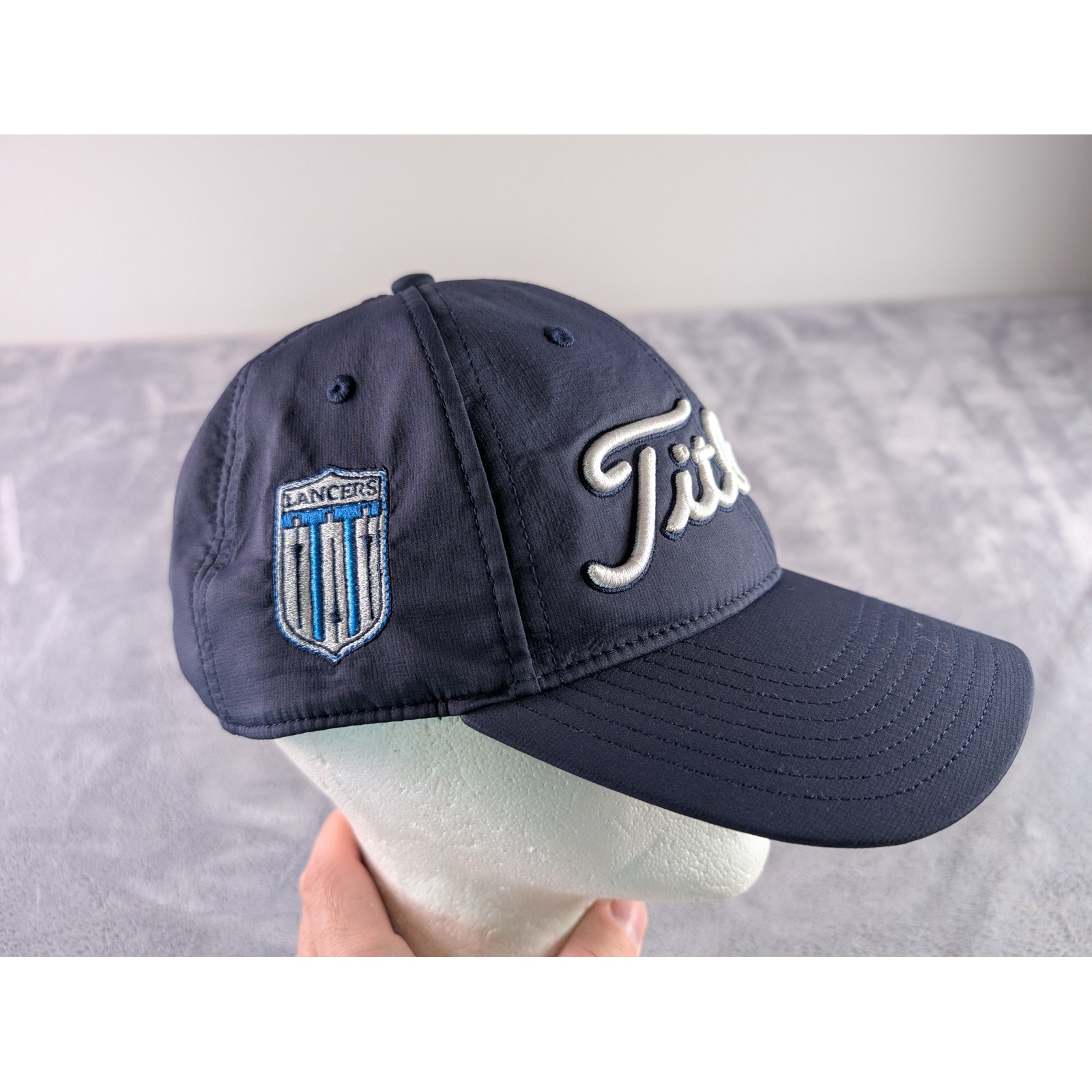 Titleist Golf Hat Mens Navy Blue Lancers Patch Adjustable Strapback Baseball Cap